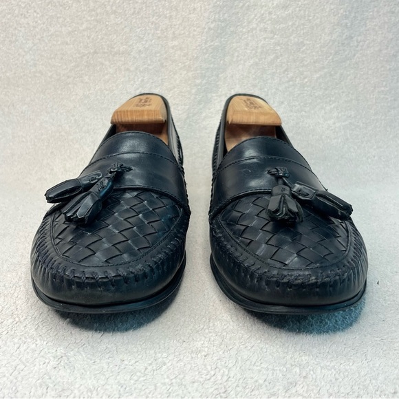 G.H. Bass & Co Woven Leather Tassel Loafers-Men’s 10-Black-Classic-Formal-Office - Picture 6 of 13